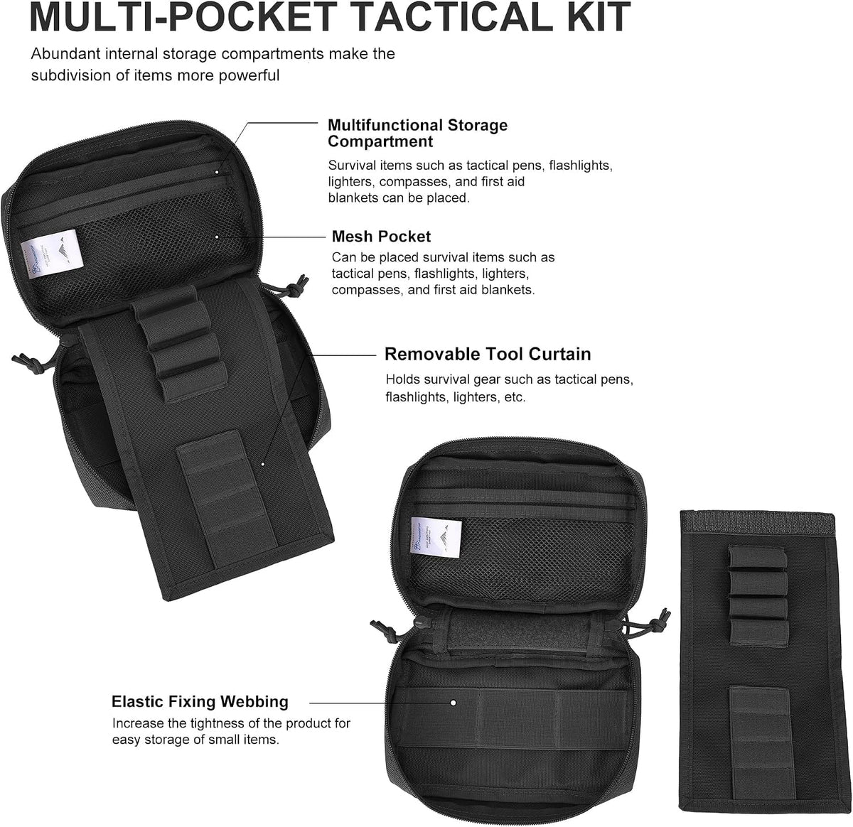 Mardingtop 600D/Cordura Tactical Molle Utility Pouch, Small Military Admin EDC Tool Organizer Bag