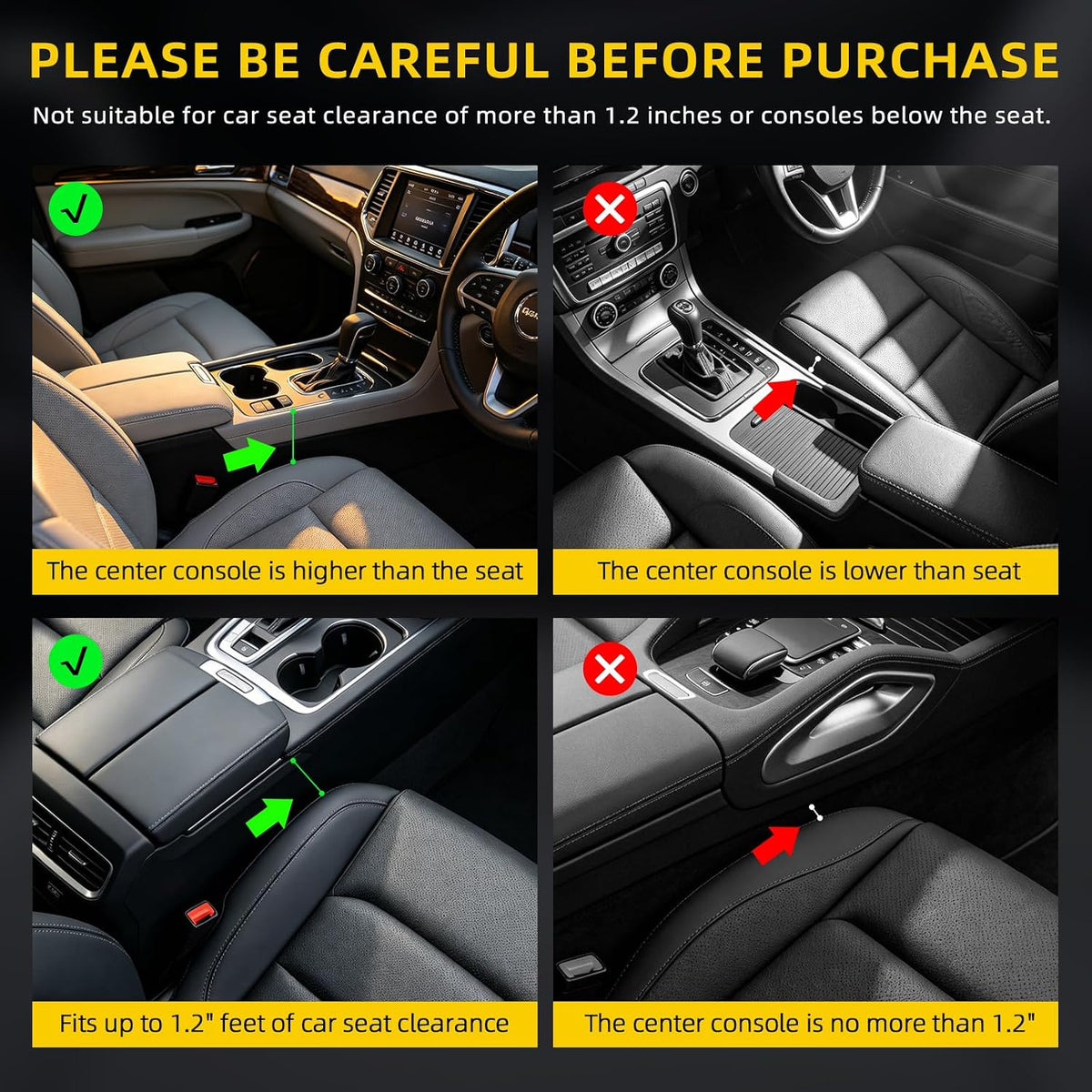 Yinova 2 Pack Car Seat Gap Organizer with Cup Holder, PU Leather Car Storage Box, Fill Gap & Stop Dropping, Driver & Passenger Side, Easy Install, Fits Most Vehicles