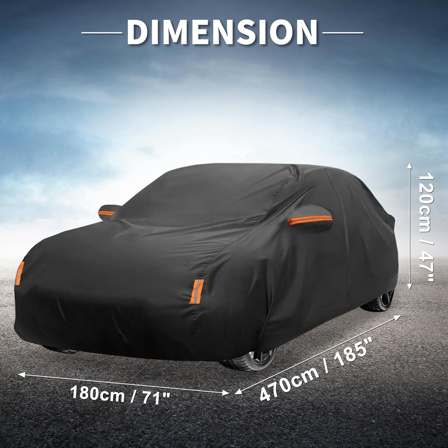 X AUTOHAUX Car Cover for Honda Civic Sedan/Coupe 210D-PU Outdoor Full Car Cover All Weather with Door Zipper for Waterproof Windproof Sun Rain Snow Protection