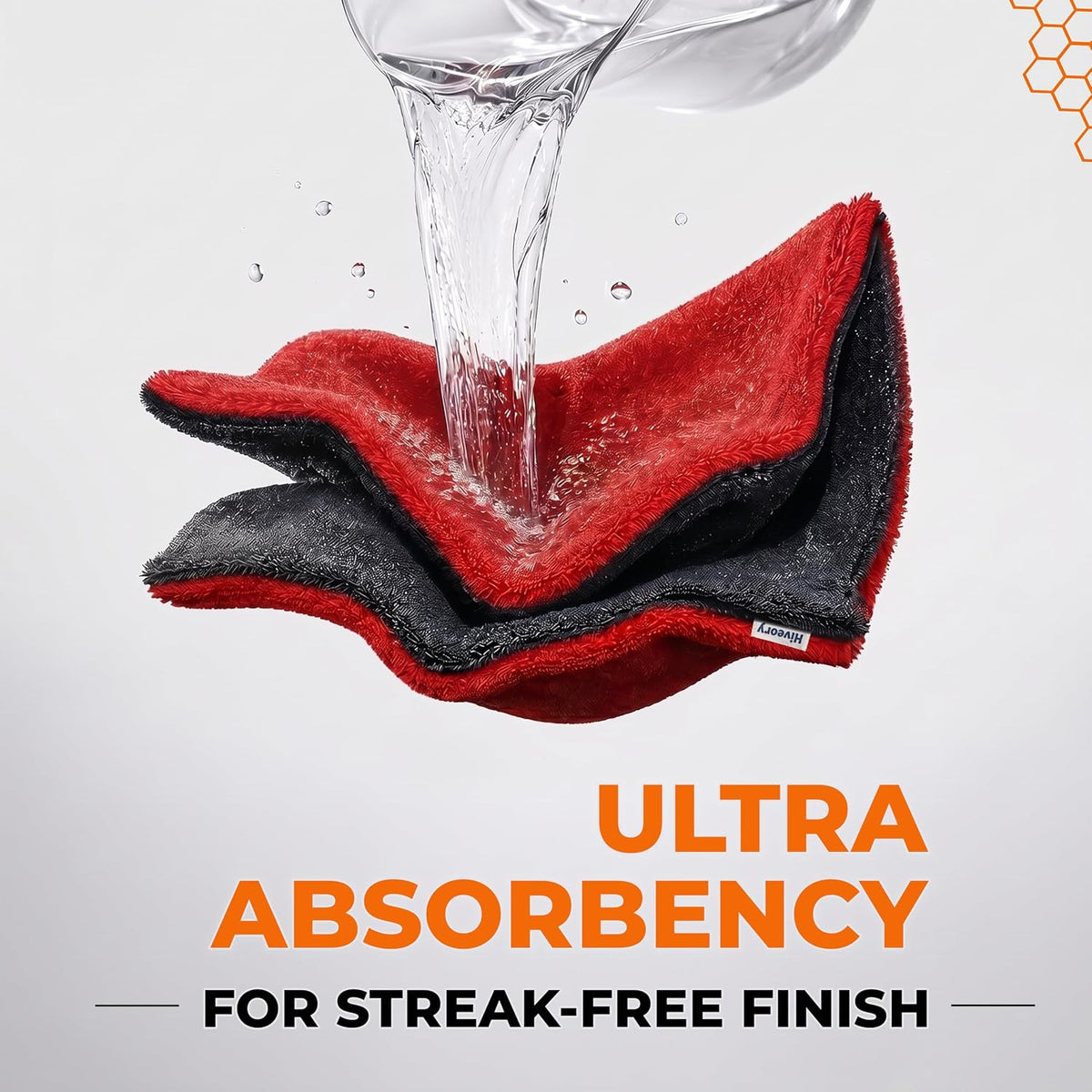 Car Drying Microfiber Towels - Red & Black