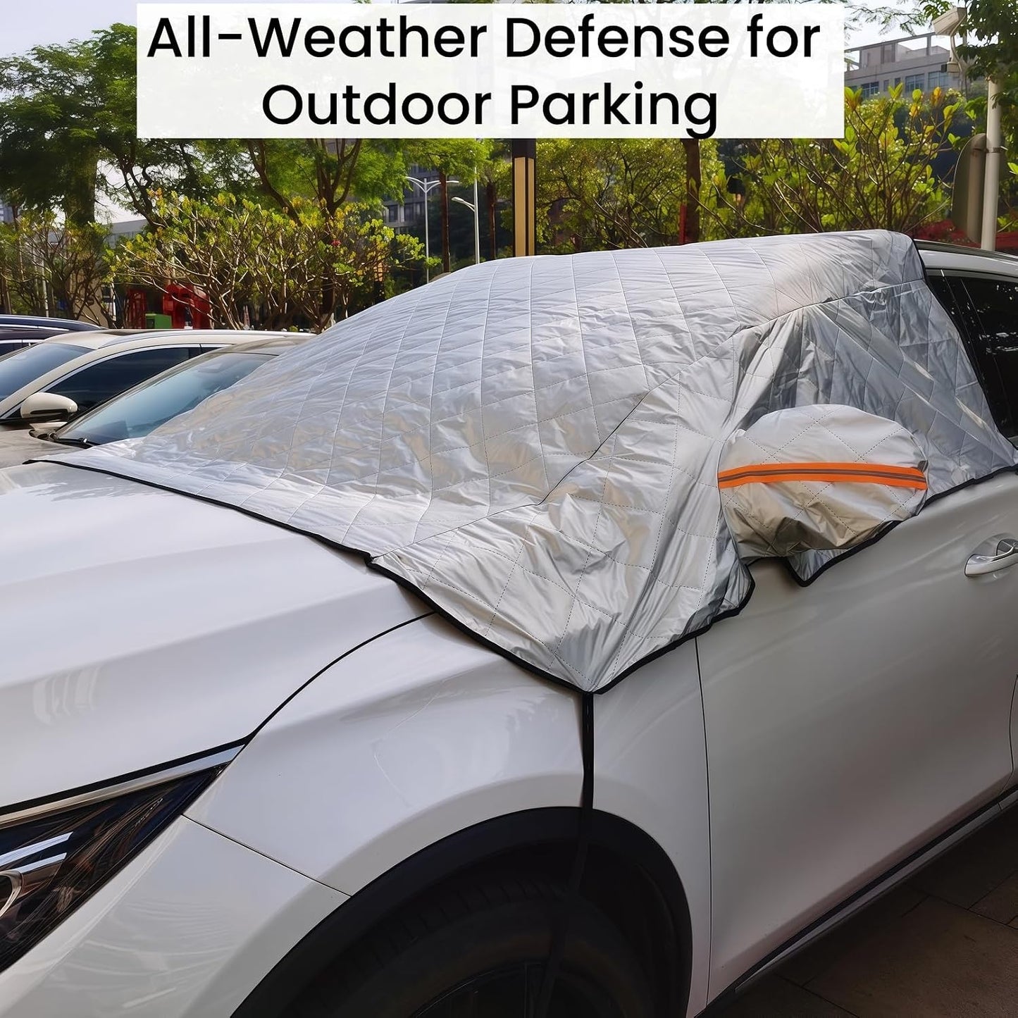 Thickened Full Windshield + Side Window Coverage ，Winter Car Windshield Snow Ice Cover Waterproof,Windshield Sun Shade Cover All Season Universal Protection for Cars, SUVs, Trucks,Minivans.