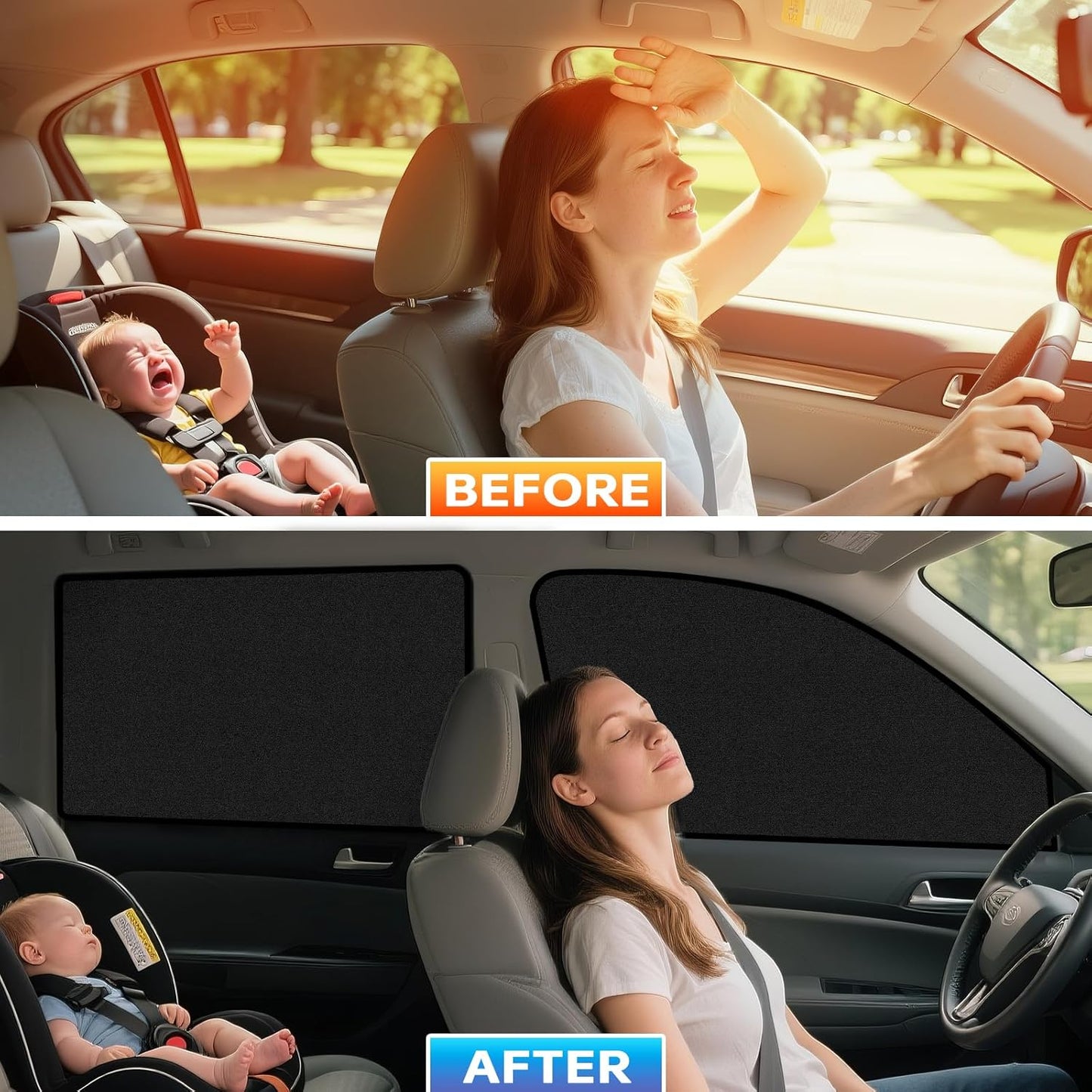 ZATOOTO Suede Car Window Shades 4PCS - Car Window Covers for Ultimate Privacy, UV Protection, and Heat Insulation, Side Window Sun Shade Perfect for Camping, Travel, Baby Safety, and Daily Use