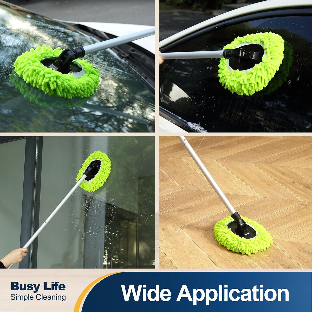 Yocada Car Wash Brush Kit Chenille Microfiber Car Wash Mop Mitt 60"