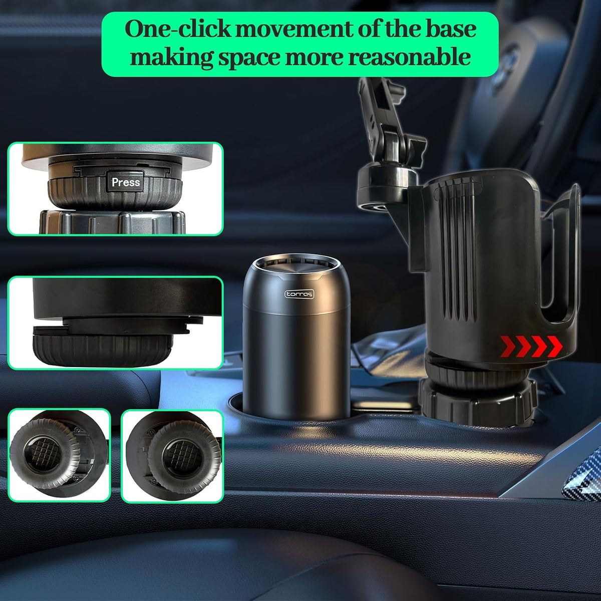 Cup Holder Car Tablet Mount forTruck-Phone Tablet Mount, 360° Rotation Cup Holder Expander for 10-40oz Drink Bottles Mugs, Universal Tablet Phone Holder Fits 4.5"-13" Smartphone & Tablet