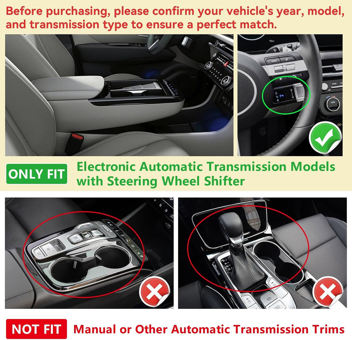 2PCS ABS Kit Center Console Organizer Tray For 2025-2026 Hyundai Tucson