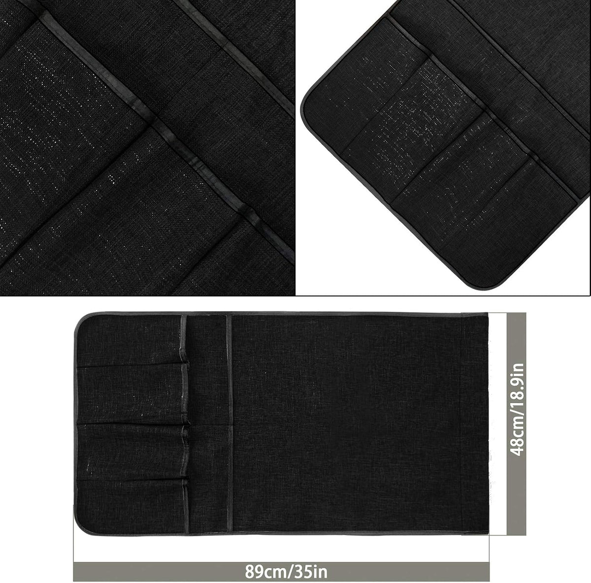 IPENNY Cotton Linen Sofa Couch Remote Control Holder Chair Armrest Caddy Pocket Organizer Storage Bag for Cellphone Tablet Notepad Book Magazines DVD Eyewears Drinker Snacks Holder Pouch