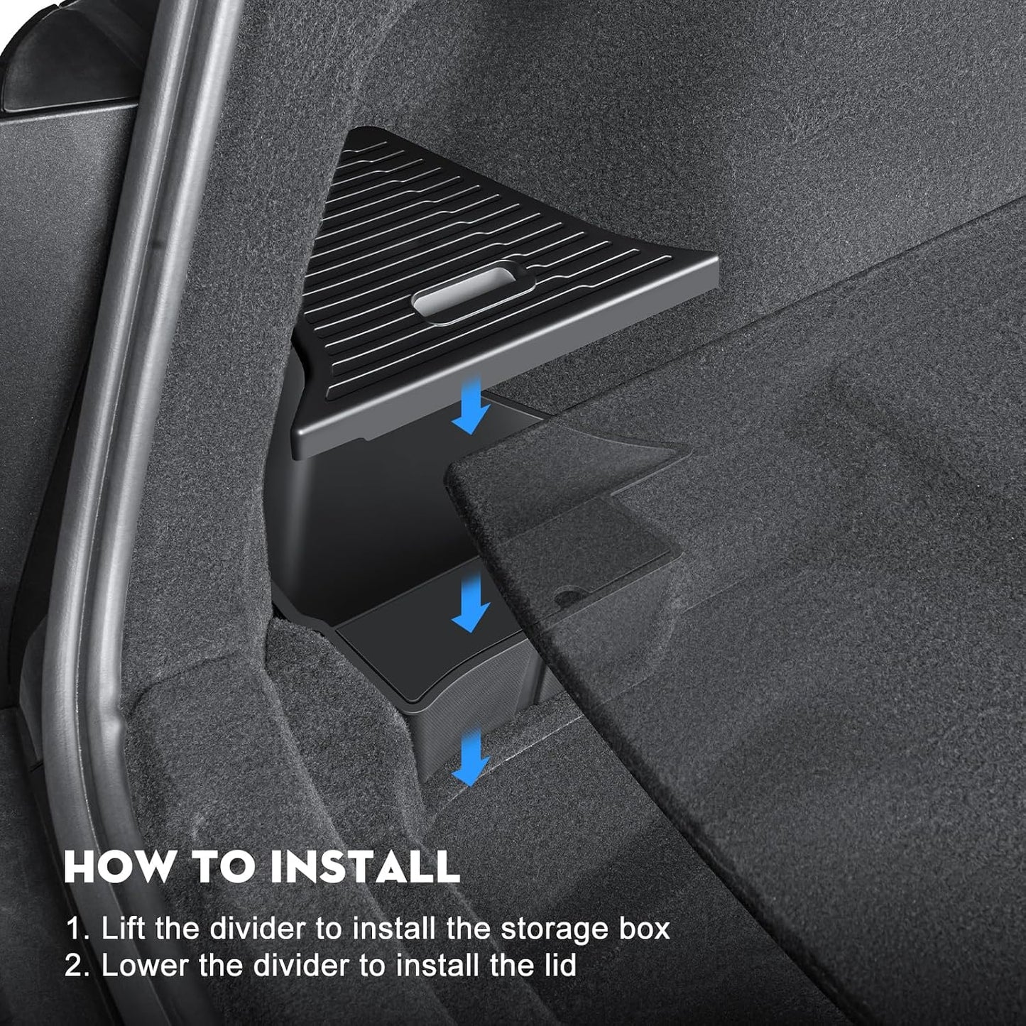 2PCS Rear Trunk Storage Bins with Lids for Tesla Model Y Juniper 5 Seater,TPE Side Cargo Organizer Boxes Rear Trunk Containers for New Tesla Model Y 2025-2026 Accessories