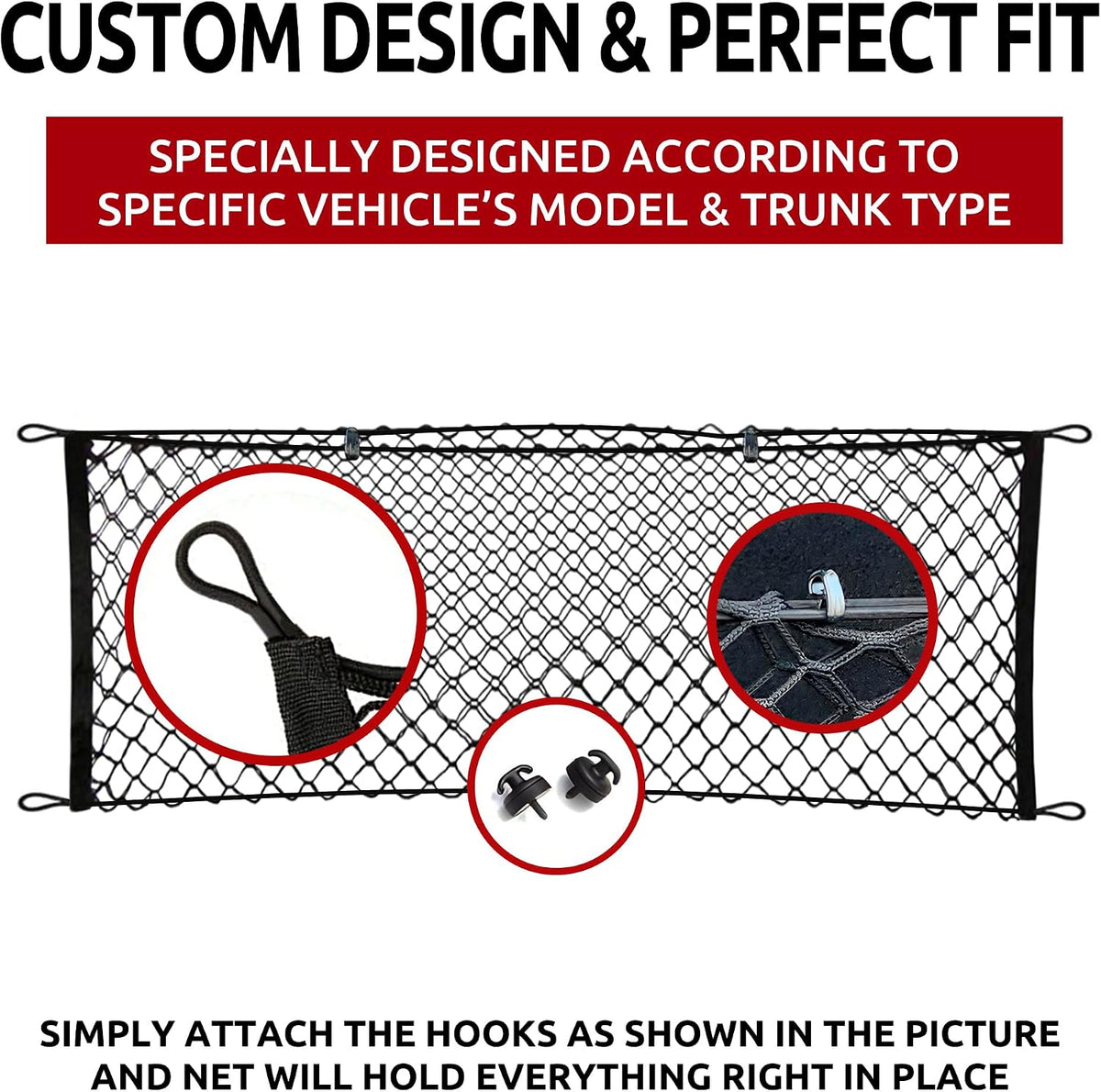 Envelope Style Automotive Elastic Trunk Cargo Net for Honda Odyssey 2018-2025 - Premium Trunk Organizer and Storage - Luggage Net for Minivan - Best Car Organizer for Honda Odyssey