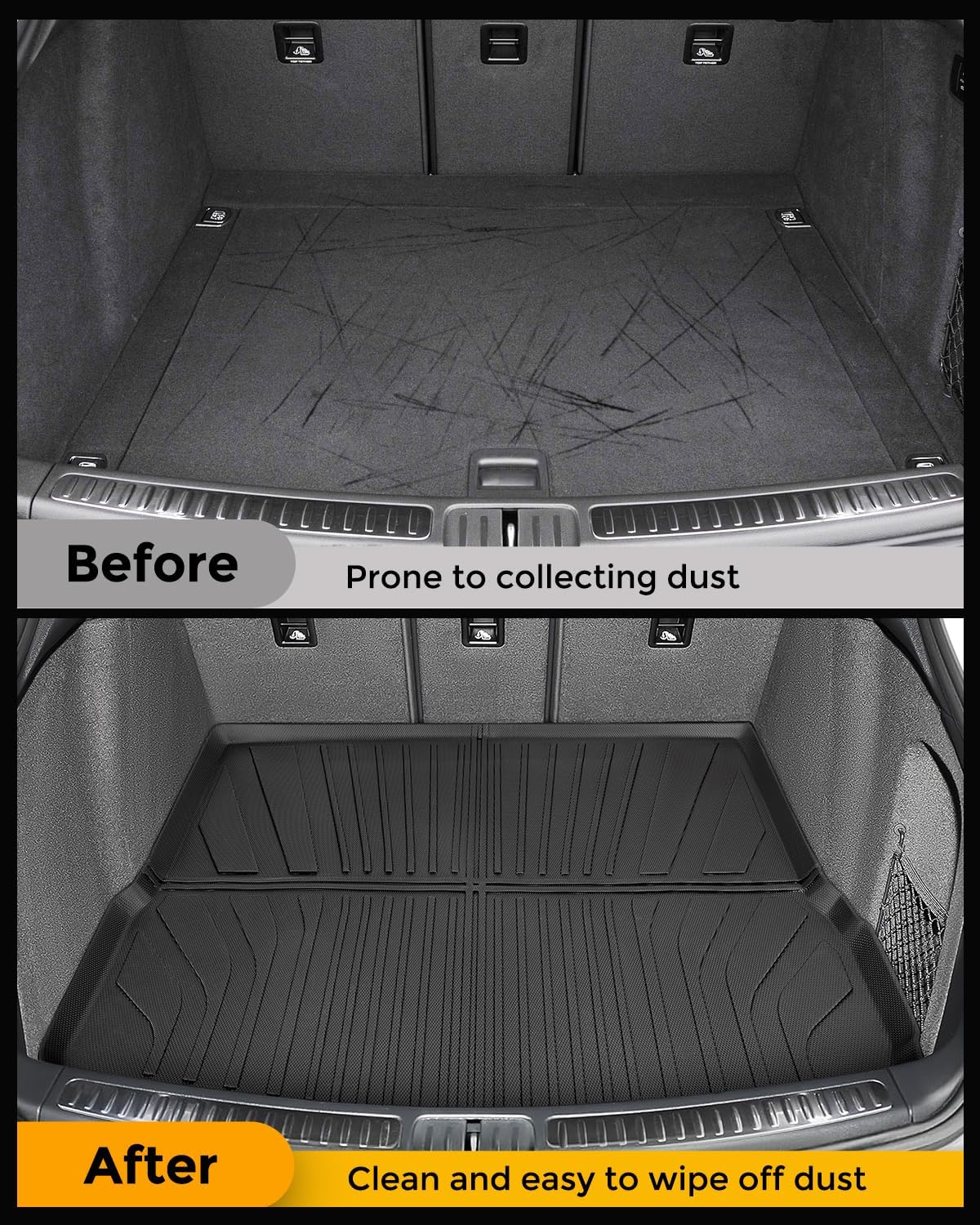Trunk Mats Cargo Liner for Porsche Macan 2014-2026 | All Weather | Heavy Duty | TPE | Waterproof | Anti-Slip | Car Accessories
