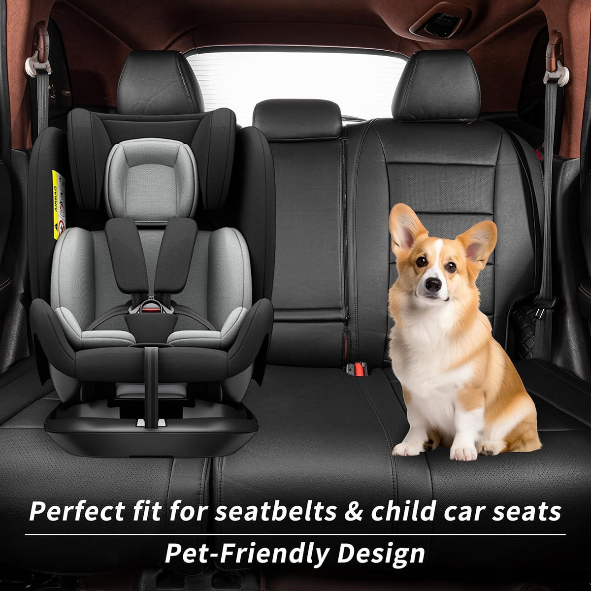 coverdream Custom Seat Covers for 2017-2022 Honda CR-V,Premium Faux Leather Car Seat Cover Set,Full Set Waterproof SUV Seat Protector,Armrest Covers Included (Red/Black)