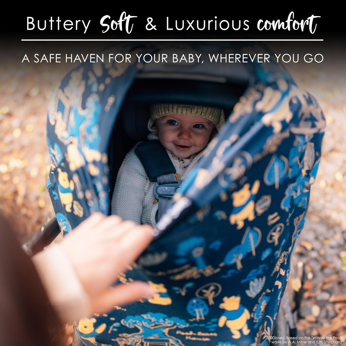 Milk Snob Original Disney 5-in-1 Cover, Winnie the Pooh, Added Privacy for Breastfeeding, Baby Car Seat, Carrier, Stroller, High Chair, Shopping Cart, Lounger Canopy - Newborn Essentials, Nursing Top