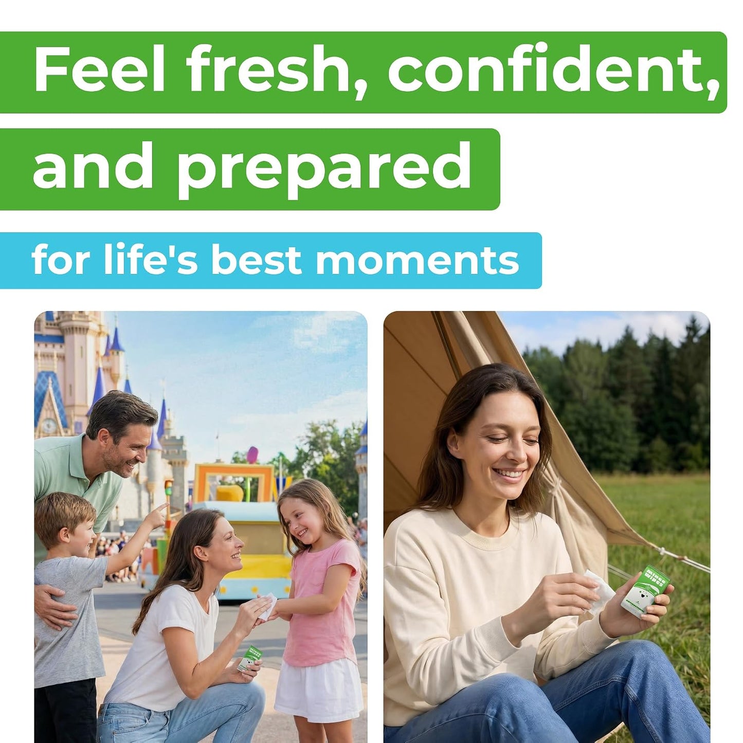 Impossibly Compact Travel Antibacterial Wipes Hand Sanitizer - 99% Water and Aloe - Safe for Sensitive Skin, Hand Wipes - Travel Essentials For Adults & Kids, 30 Pack Total 180 Wipes