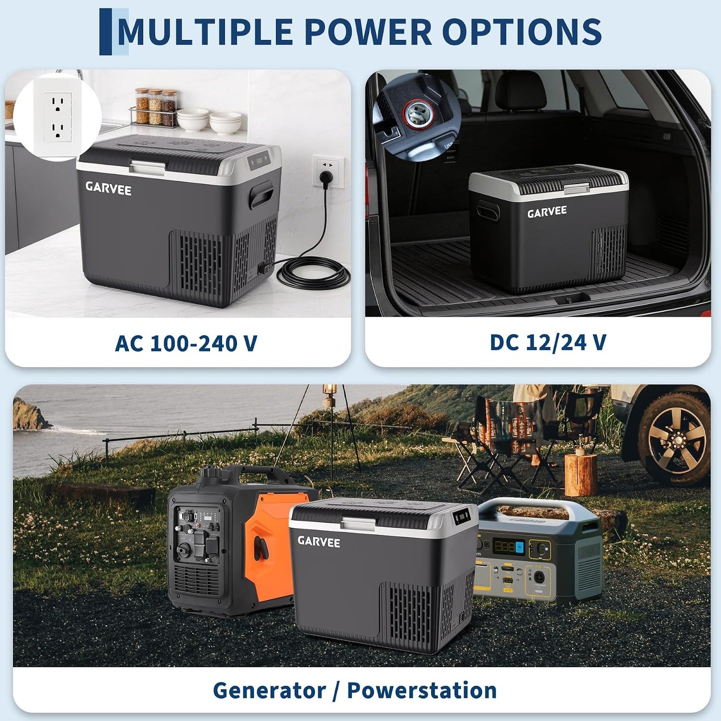 Garvee 12 Volt Refrigerator, 19QT 12V Car Fridge, Portable Freezer Compressor Electric Cooler, 12/24V DC 110-240V AC, Portable Refrigerator for RV/Truck/Camping, -4°F to 68°F