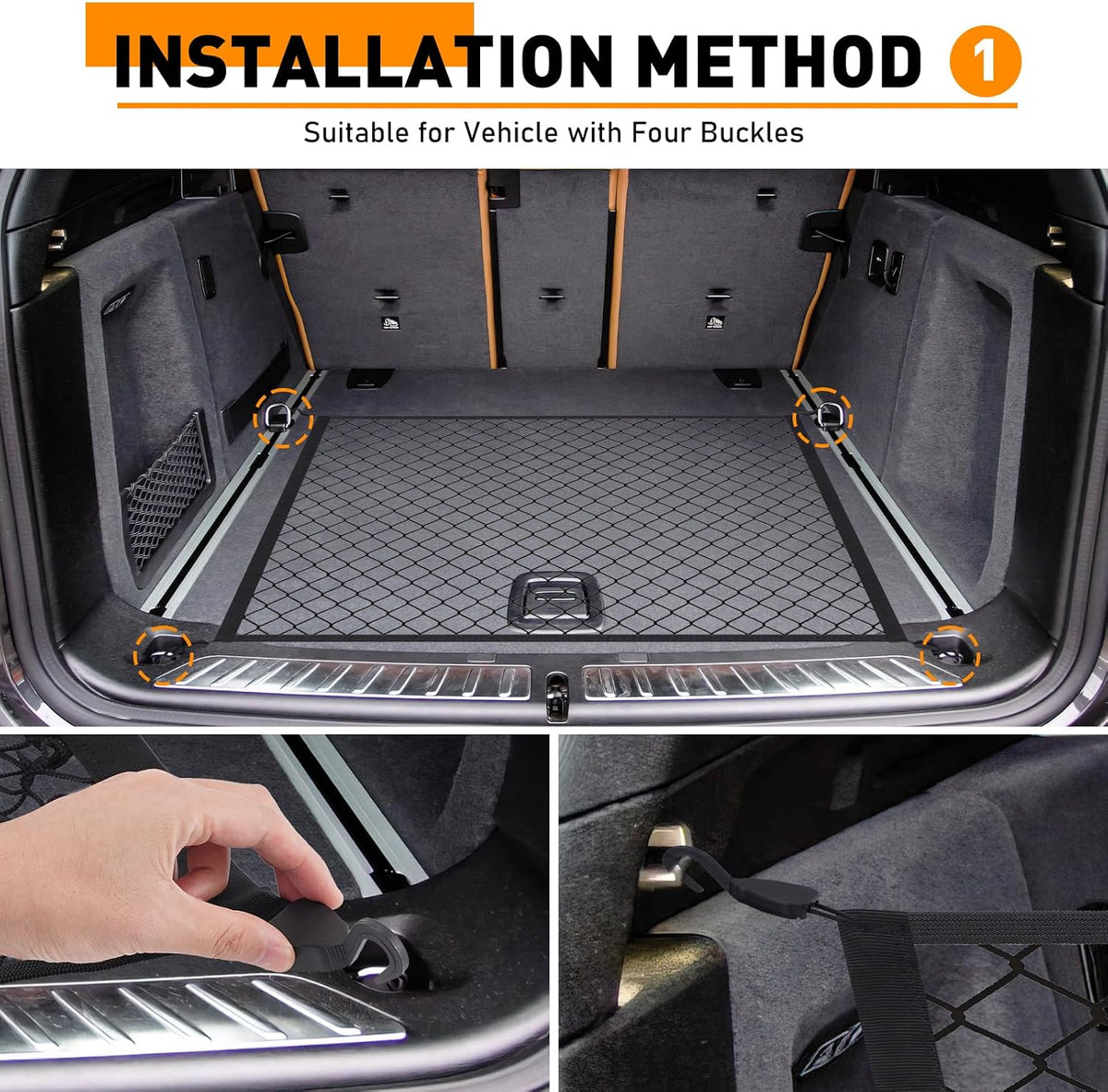 Elastic Cargo Net for SUV,Truck Net Organizer with ABS Hooks,39.3"x31.5" Stretch to 78.7"x63" Truck Bed Net for Car,Truck,Stretch Luggage Holder for Road Trip Camping Moving