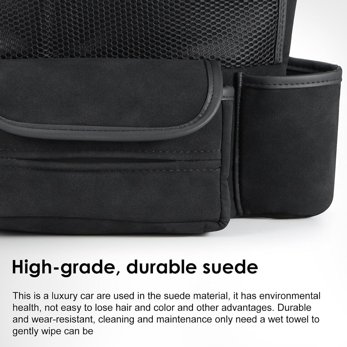 Leather Car Seat Organizer for Handbag/Purse – Fits Between Front Seats, Holds Wallet, Phone & Essentials. (Modle A/Black)