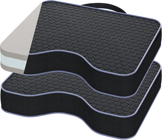 Stadium Seat Cushions for Bleachers 2 Pack - 3.15" Extra Thick Portable Bleacher Seats with Memory Foam & Massage Dots, Comfortable Waterproof Outdoor Chair Pads for Sporting Events, Travel, Camping
