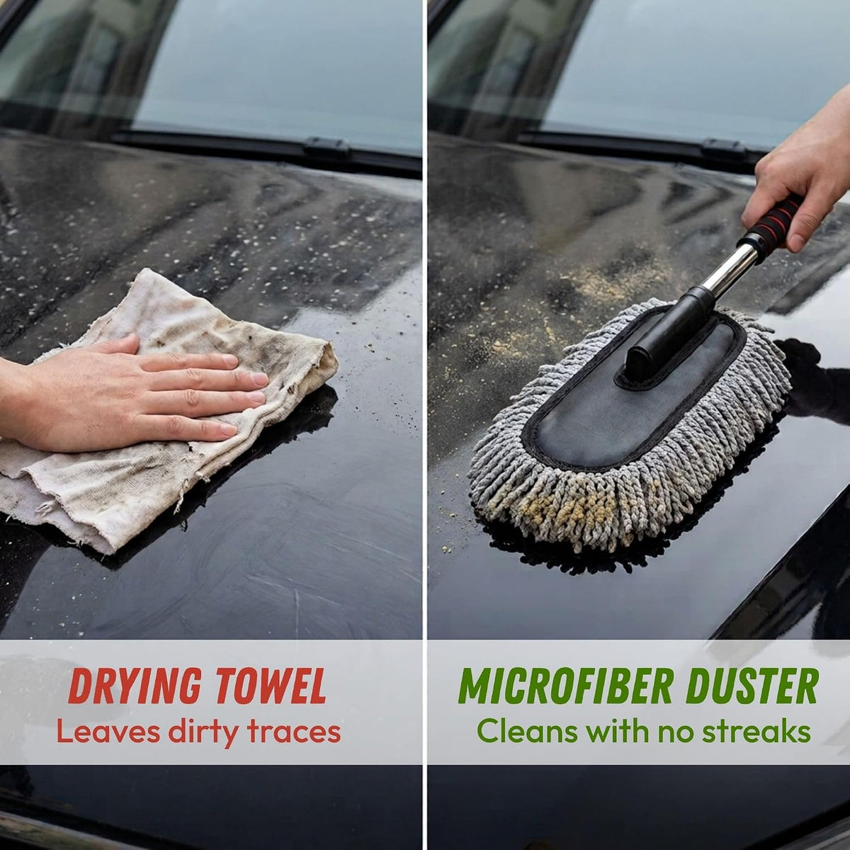 Microfiber Car Duster Scratch-Free, Car Dust Brush for Exterior Cleaning