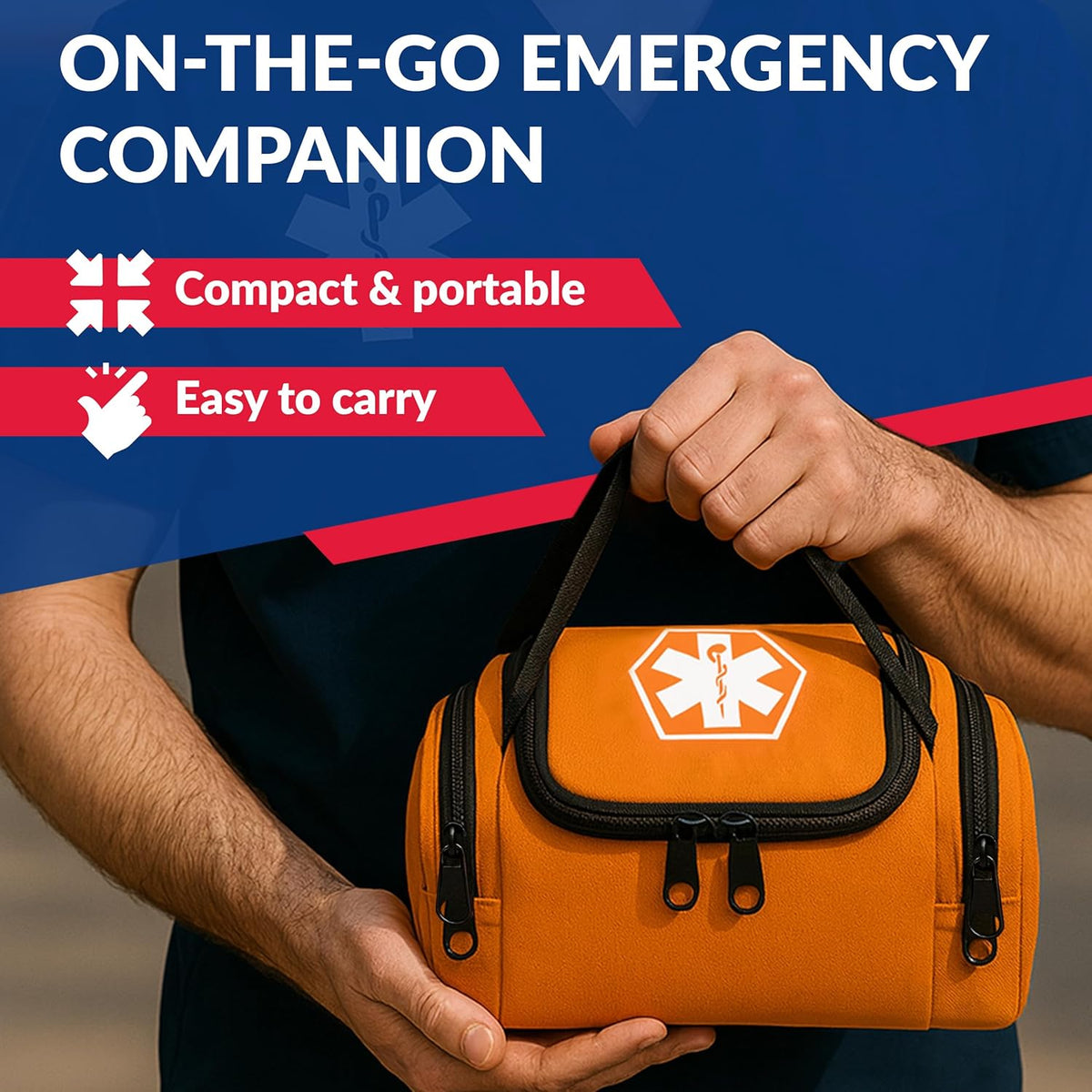 Dixie EMS Dixigear Empty First Responder II Bag 10.5" x 5" x 8" - Orange