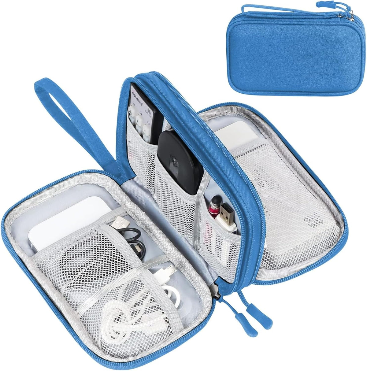 FYY Electronic Organizer, Travel Tech Pouch Bag, Medium, Cyan
