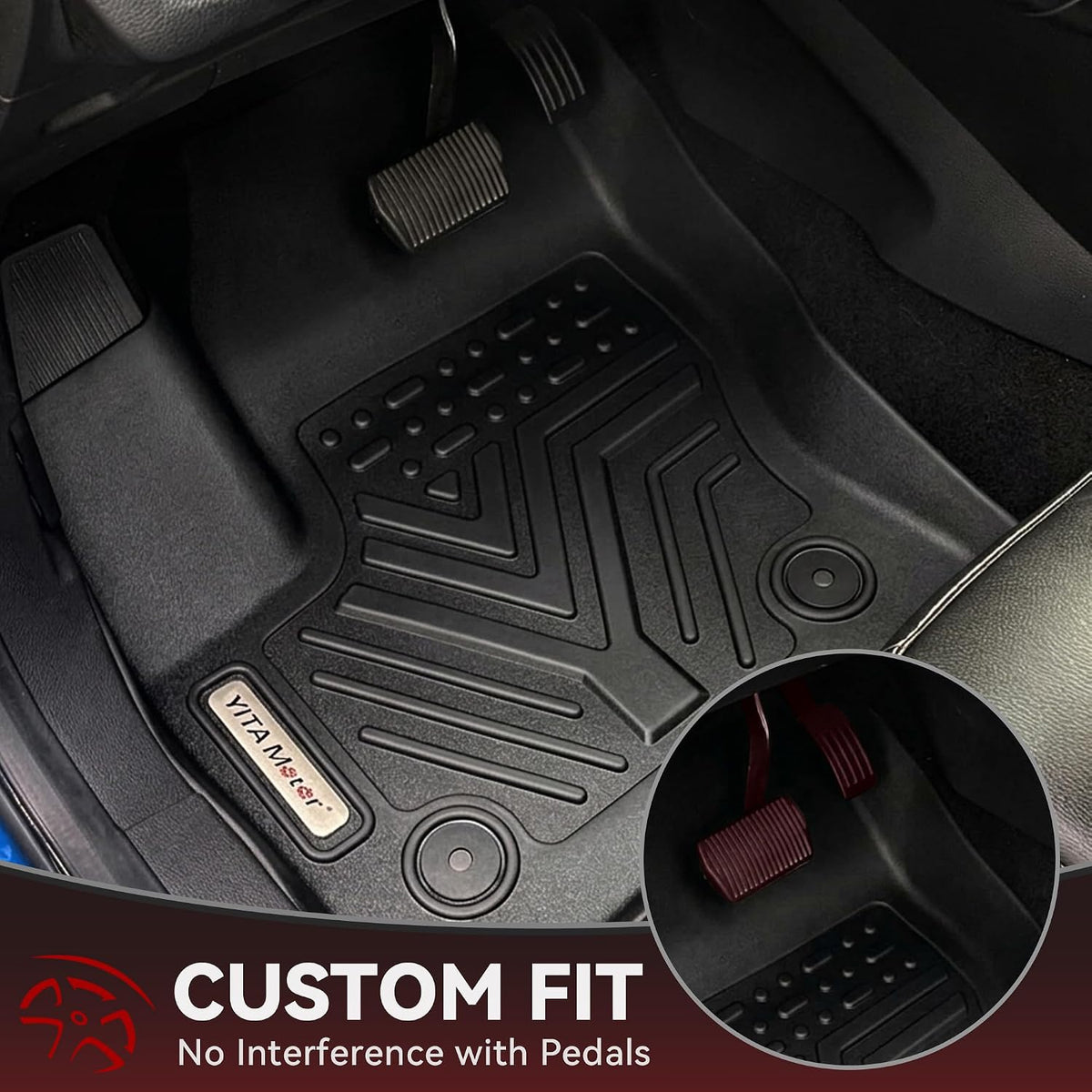 YITAMOTOR Floor Mats for Ford Escape 2013-2019, Ford C-Max 2013-2018 All Weather Custom Fit TPE Floor Liners, 1st and 2nd Row Mat Automotive Interior Accessories, Black
