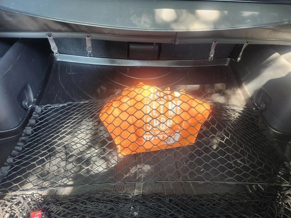 Rear Trunk Organizer Cargo Net for Toyota RAV4 2006-2018 — Floor Style Cargo Net for SUV — Premium Mesh Elastic Car Trunk Organizer Vehicle Carrier Storage — Compatible with RAV4