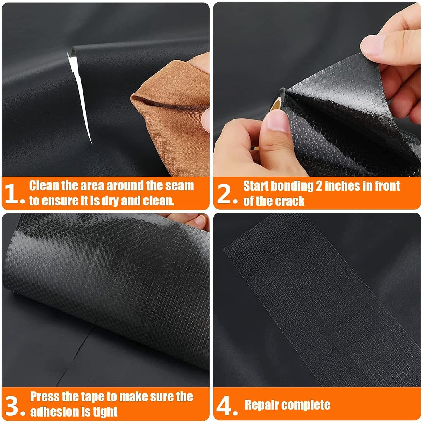 RV Underbelly Tape, 4 in x 50 ft Waterproof Repair Tape | Permanent butyl adhesive fabric tape seals tears, holes and cuts for RV, camper, travel trailer and mobile home underbelly