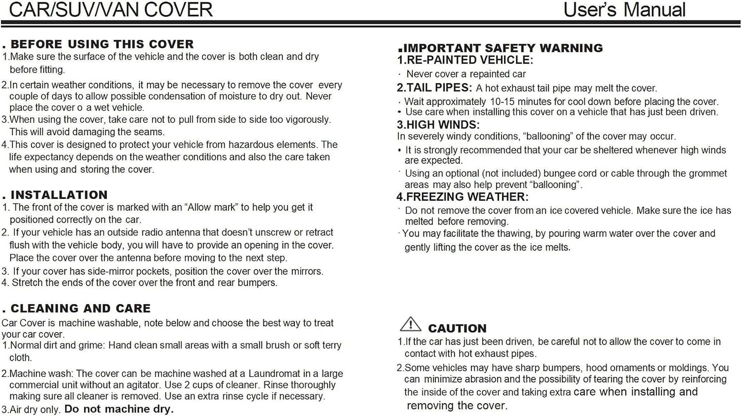 uxcell Car Cover Waterproof All Weather for Car, Full Car Cover Rain Sun Protection Universal Fit for Sedan 178''-185''