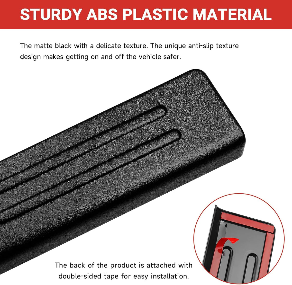 Hellet 4PCS Car Door Sill Protector for Ford 2021-2025 2026 Bronco Accessories (Not for Bronco Sport) Matte Black ABS Plastic Material Full Coverage Door Entry Guards