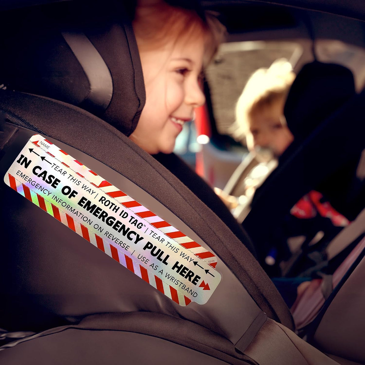 Emergency Contact Identification System for Car Seats, Booster Seats, Baby Gear | Family ROTH ID TAG Kit (6 Tags)