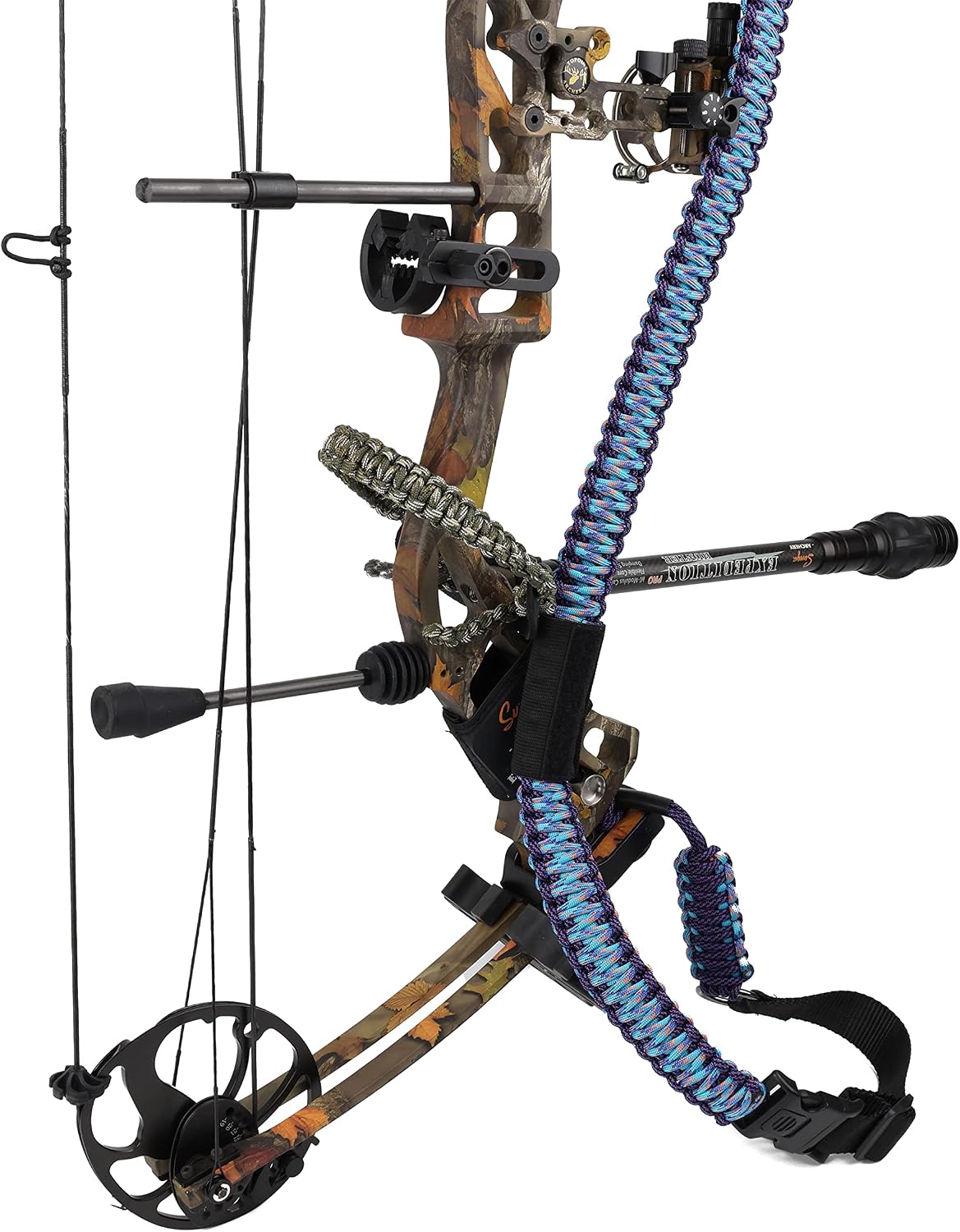 SUNYA Paracord Compound Bow Sling with V2 Upgraded Magnetic Connection System. Lightweight Hands Free Shoulder Carrying Sling for Bow Hunting, Field Archery and 3D