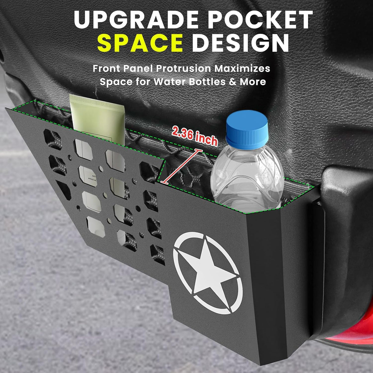 Eamplest Metal Rear Door Storage Box for Jeep Wrangler JL JLU 2018-2026