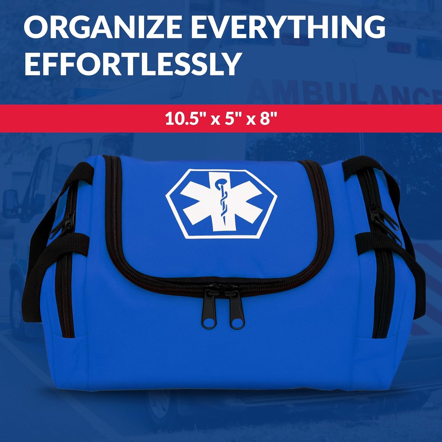 Dixie EMS Dixigear Empty First Responder II Bag 10.5" x 5" x 8" - Blue