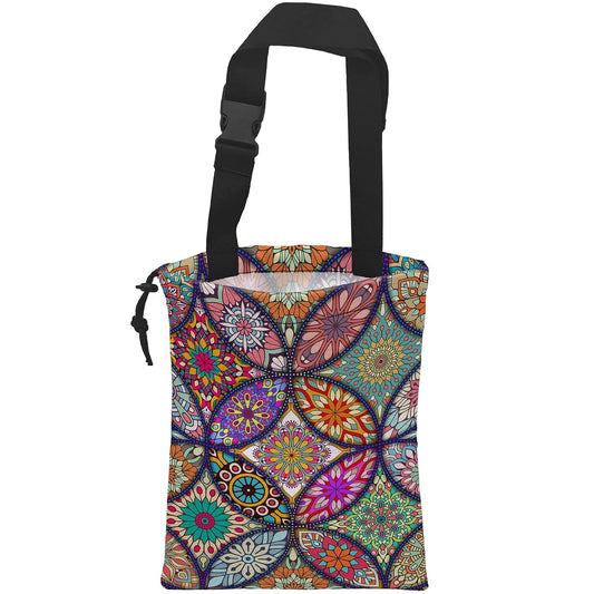 Car Trash Bag Hanging Mandala Flower Car Trash Can Waterproof Garbage Bag Hanging for Car Back Seat