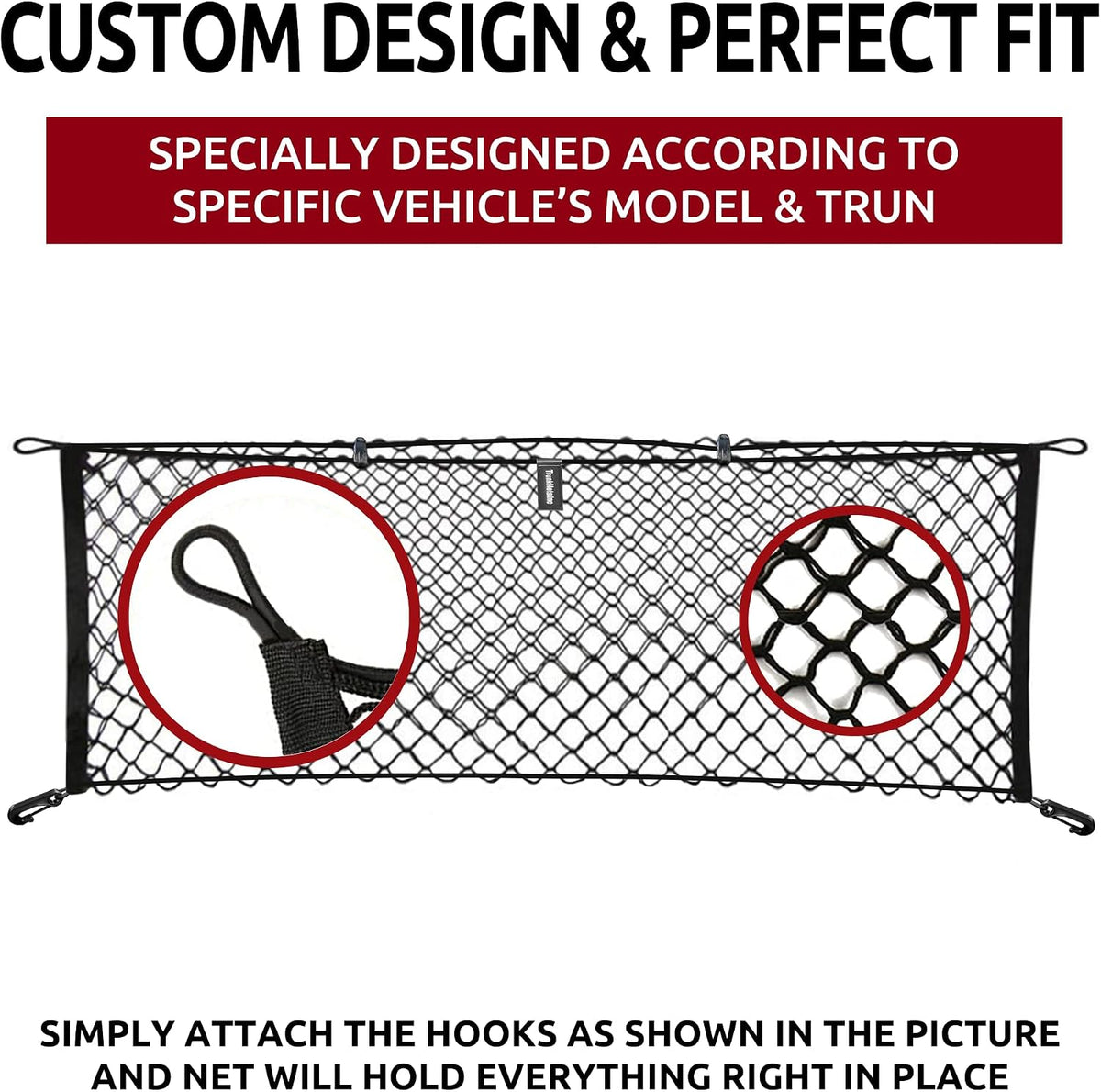 Envelope Style Automotive Elastic Trunk Mesh Cargo Net for Mazda CX-9 Sport Touring 2016-2023 - Premium Trunk Organizers and Storage - Luggage Net for SUV - Best Car Organizer for Mazda CX9 TC