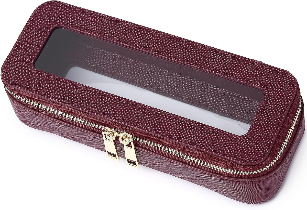 Pinkmik Makeup Brush Case, Burgundy, SLIM