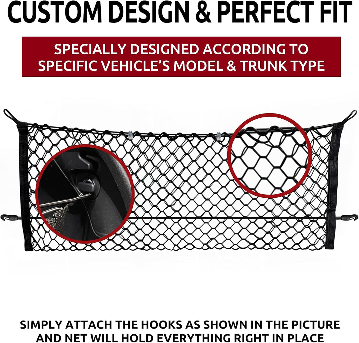 Envelope-Style Trunk Cargo Net for Toyota Highlander 2020-2026 – Premium Rear Storage Organizer | Flexible Mesh Net for SUVs & Trucks – Secure & Space-Saving Trunk Organization