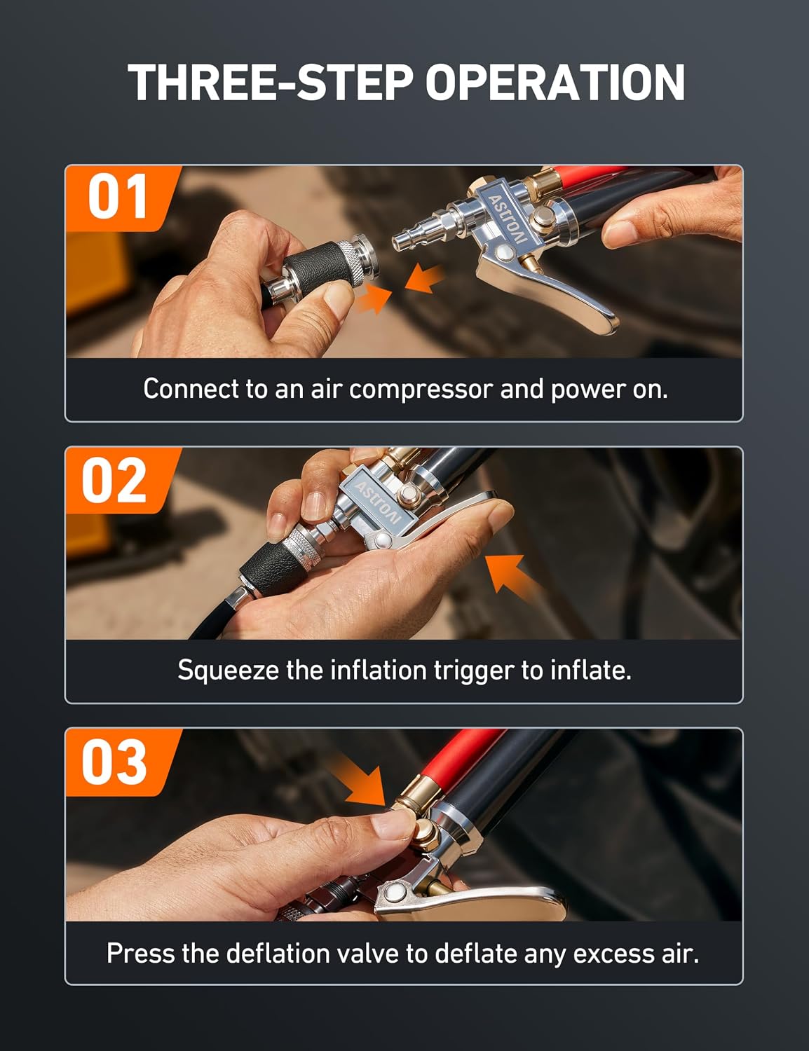 AstroAI Digital Tire Pressure Gauge with Inflator& T3 Heavy-Duty Tire Pressure Gauge with Inflator