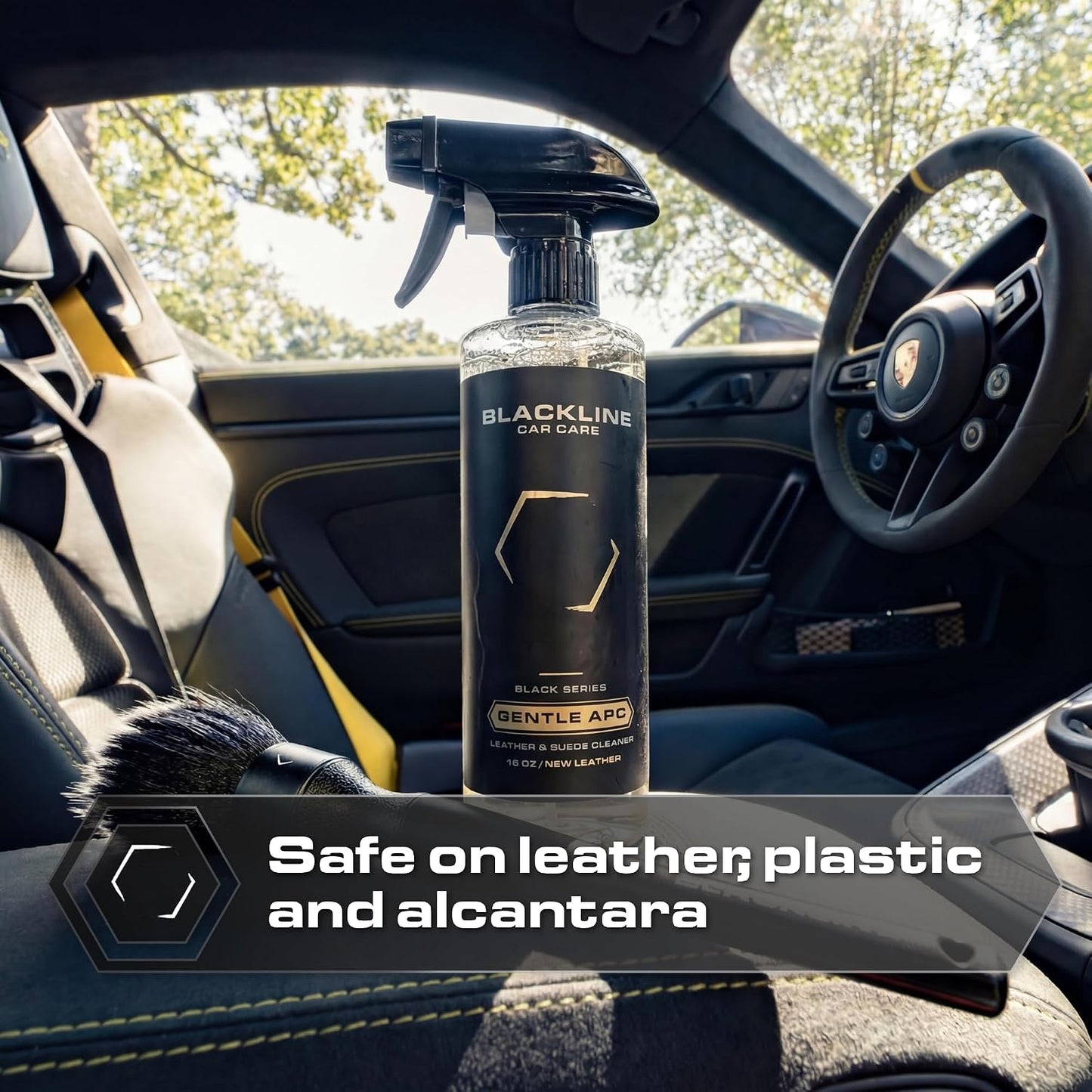 Blackline Car Care - Gentle APC - Streak free total Interior Cleaner and Protectant, Safe for Cars, Motorcycles & More. 16 fl oz leather upholstery cleaner - interior car fabric cleaner, GTL001