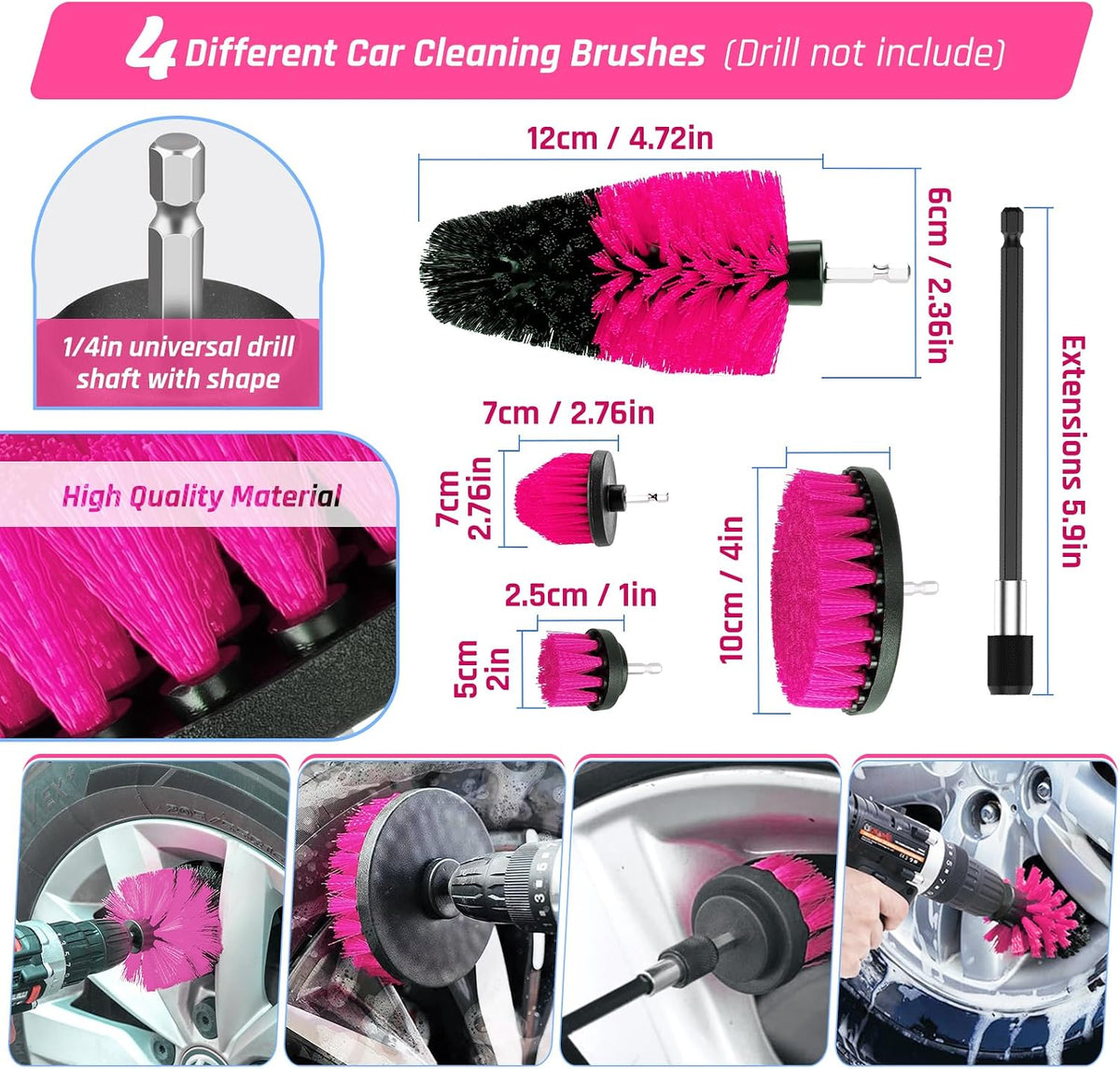 55PCS Pink Car Detailing Kit Interior Cleaner with High Power Handheld Vacuum, Car Wash kit with Detailing Brush Set,Car Interior Detailing Kit,Car Accessories for Cars,Gifts for Women