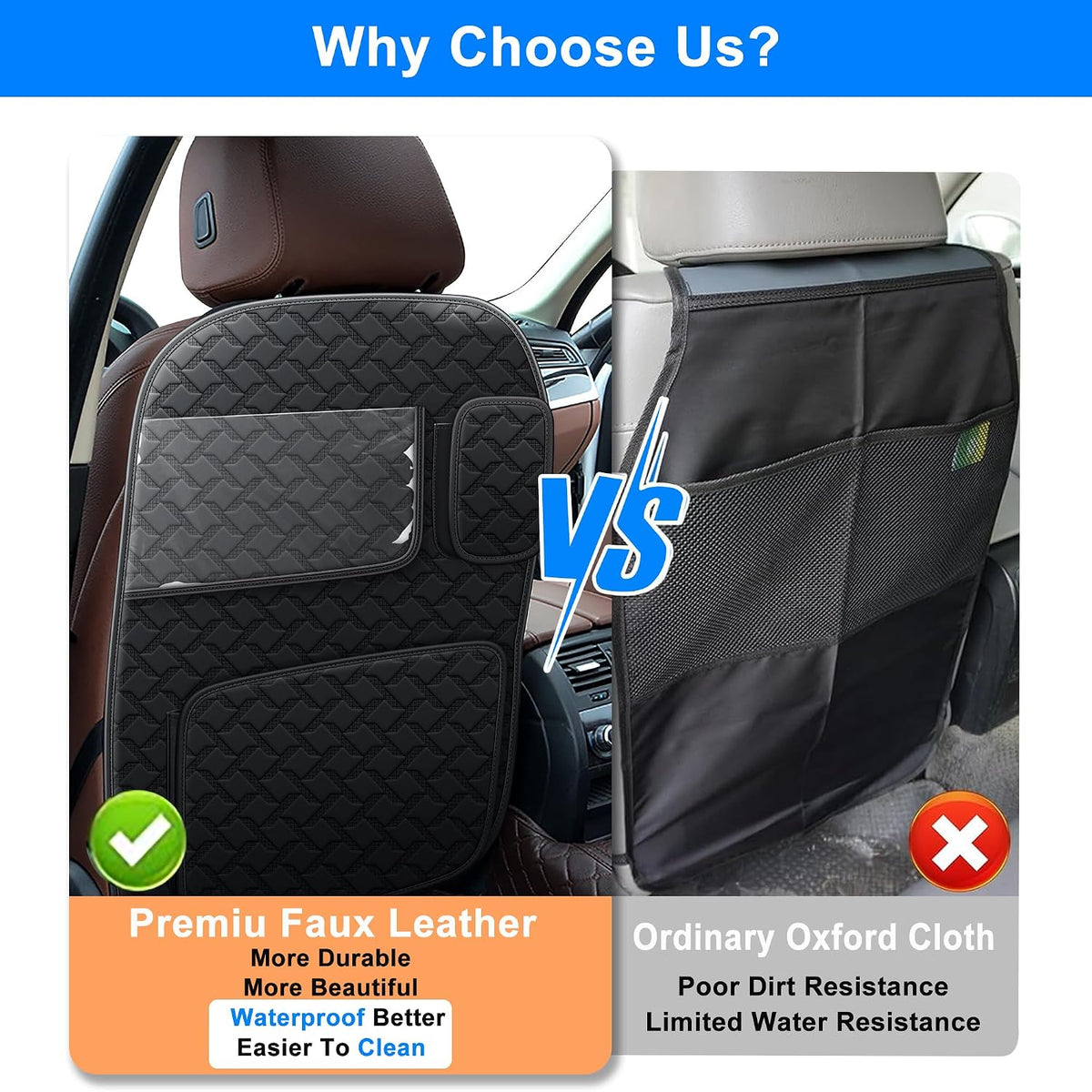 Car Kick Mats Back Seat Protector for Ford Explorer 2 Pack