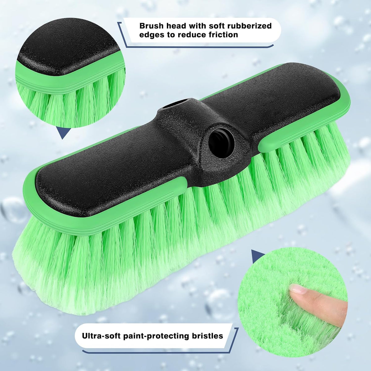 10" Car Wash Brush Head,Scrub Brush Attachment for Extension Pole