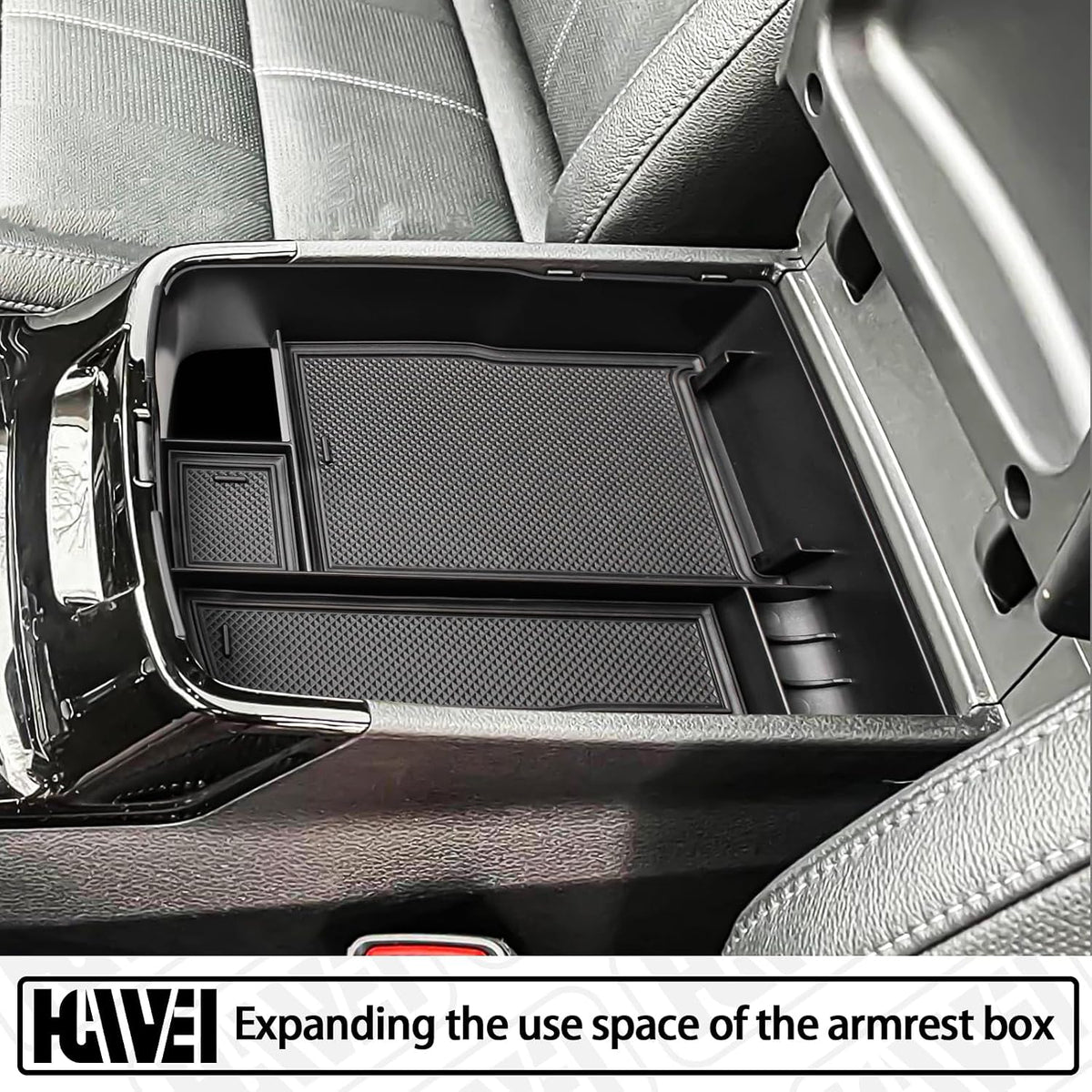HGWEI Center Console Organizer Compatible with Kia Telluride 2020 2021 2022 2023 2024 2025 2026 Interior Accessories Insert Tray Coin Holder Armrest Secondary Storage Box, Black