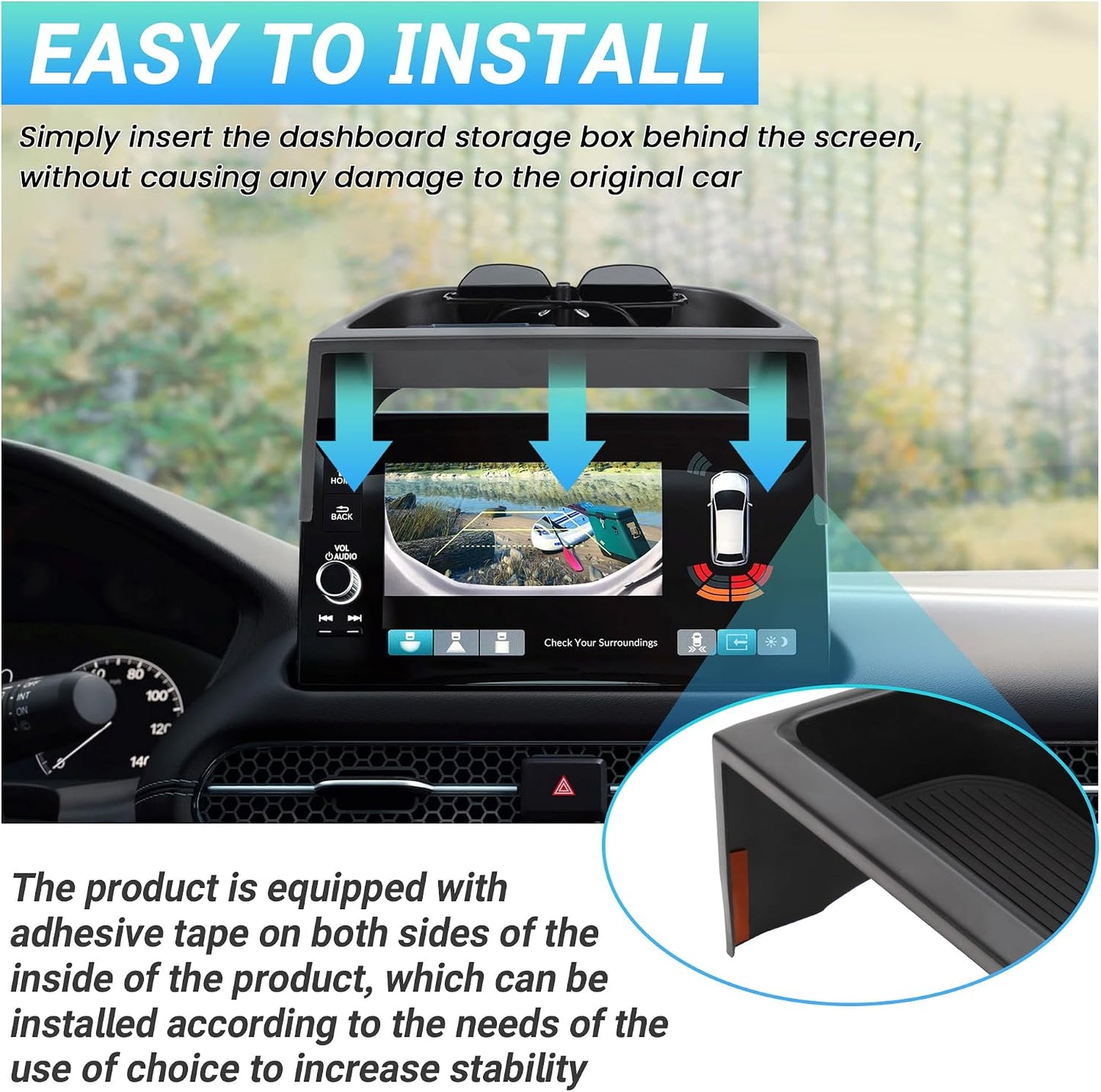 Center Console Organizer Dashboard Tray Compatible with 2023-2026 Honda HR-V Interior Accessories, Dashboard Storage Organizer Box, Fits Both Honda HRV 7-inch and 9-inch Screen