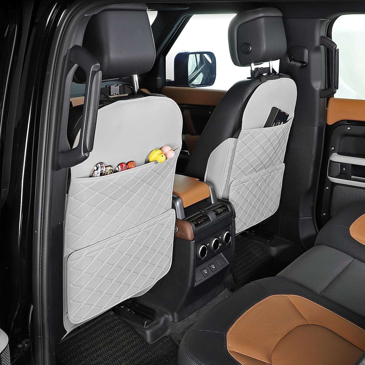 TAIKOO Seat Back Protector,Shields Seat Backs From Kicks and Adds Storage | kick mats back seat protector easy to install and clean, well-crafted, sturdy, durable and stylish.2 Pack