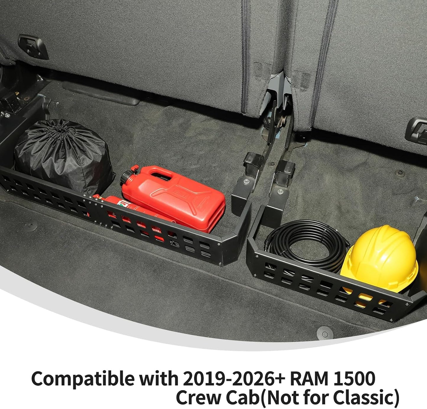 Linskip Under Seat Storage MOLLE Panel Compatible with 2018-2026+ RAM 1500 Crew Cab, Modular Storage Solution with MOLLE Panel for Organized Utility, Underseat Organizer