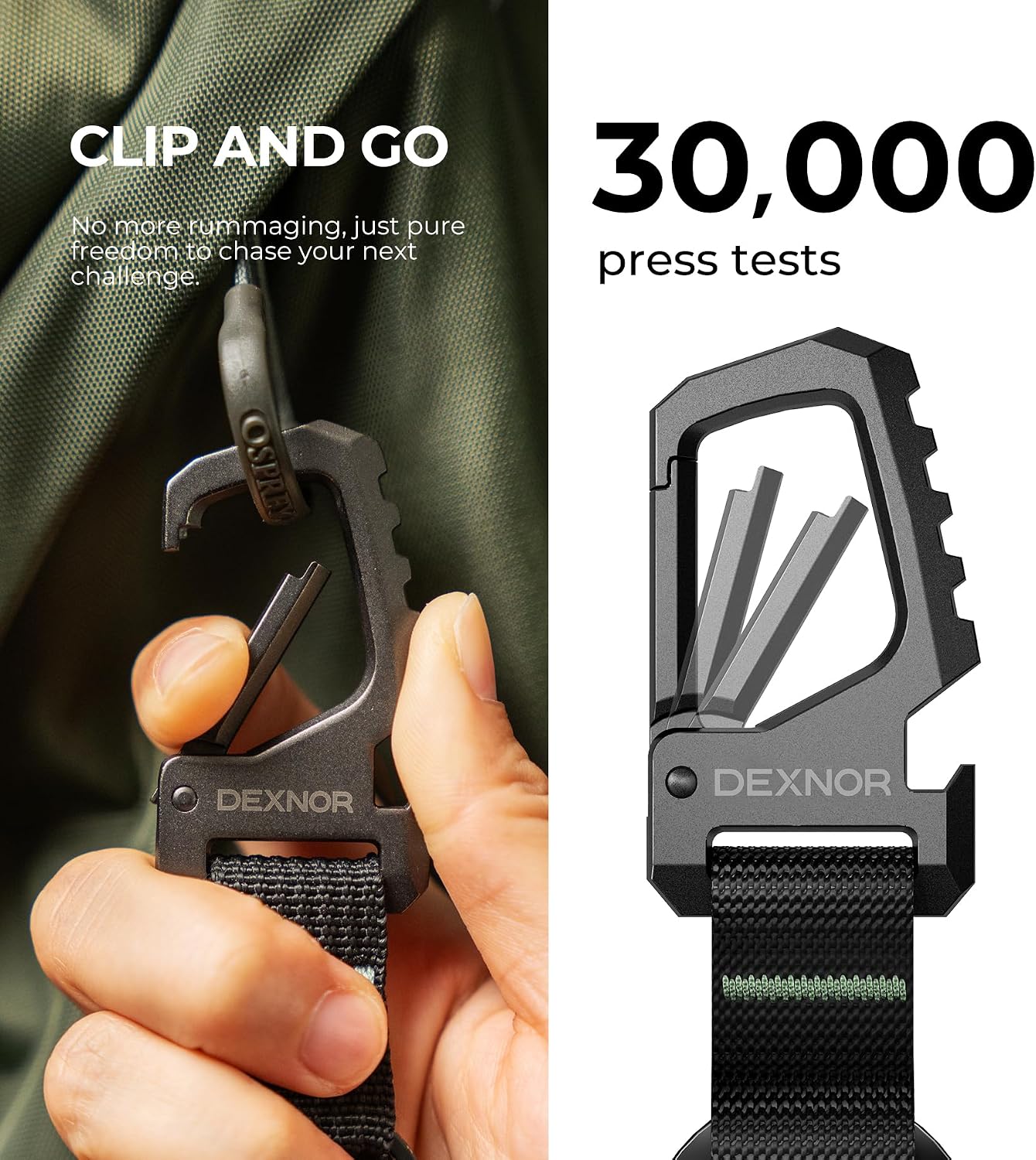 Dexnor Heavy Duty Carabiner Lanyard Keychain Strap for Keys and Everyday Carry Items, Bottle Opener Carabiner Clip Key Chain Keyring with Wrist Lanyard for Car Key Fob Organizer