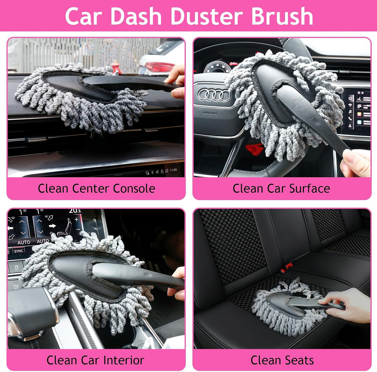 THINKWORK Car Detailing Kit Interior, Windshield Cleaner Tool, Dust Remover