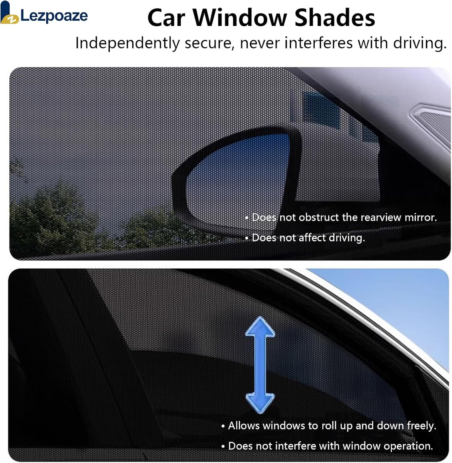 4-Pack Car Window Shades with Insect Screen, UV Blocking & Breathable Mesh, Universal Fit for 96% Cars, for Baby Kids Travel Camping, Heat Insulation & Privacy Protection