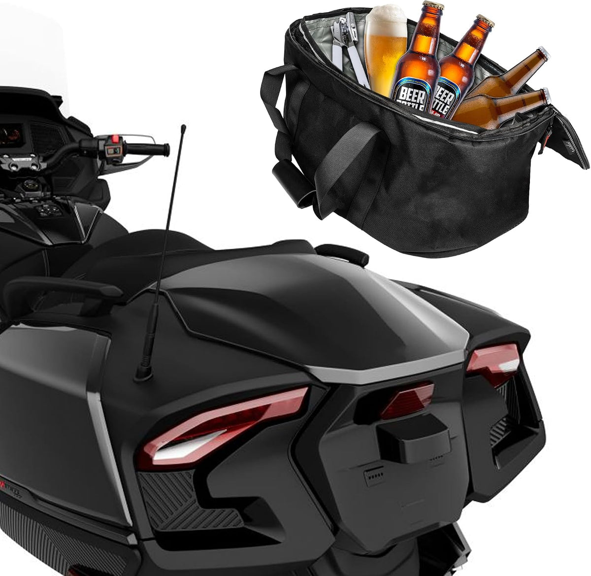 Rear Cargo Bag Trunk Organizer Waterproof Luggage Bag with Insulated Cooler Removable Rear Trunk Fit for Can Am Spyder RT 2020-2025