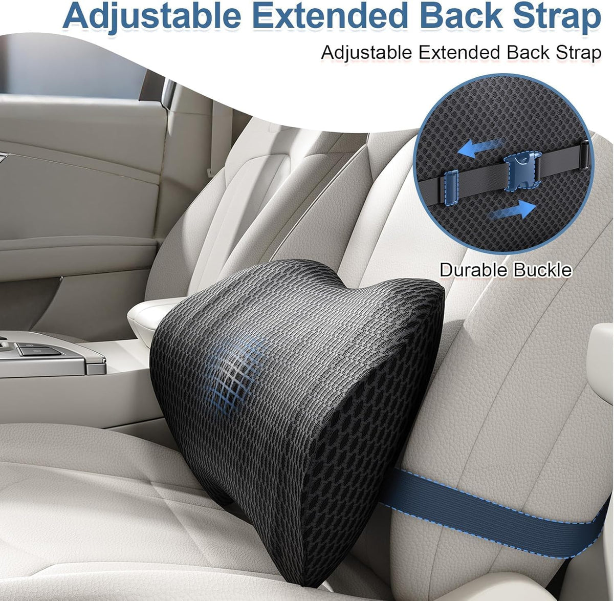 Lumbar Support Pillow Memory Foam for Mazda MX-5 Miata ND 2016-2025, Ergonomic Back Cushion for Driving Seat Vehicle Lower Back Pain Relief Pad